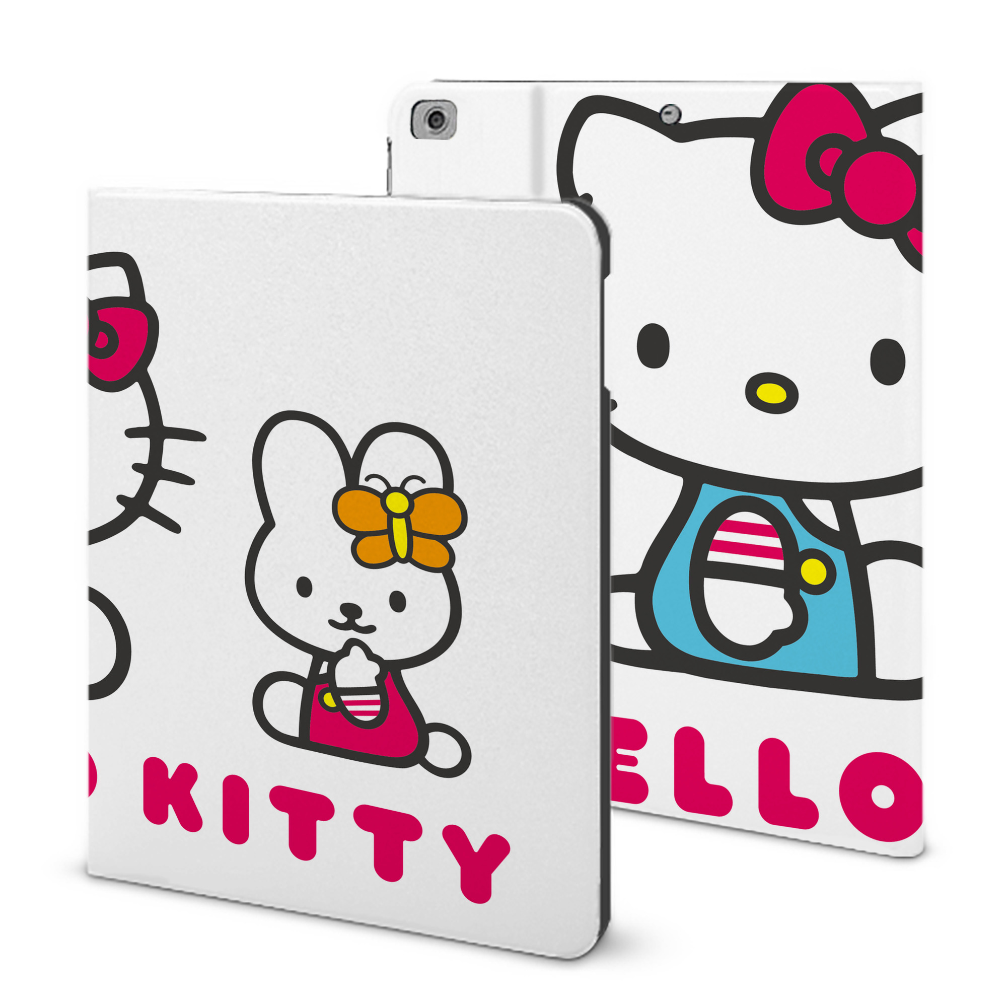 （画像用） Hello Kitty ハローキティ IPad ケース ブック型 PUレザー TPU 耐衝撃 軽量 薄型 ペン収納なし 全面保護 IPad 各モデル対応
